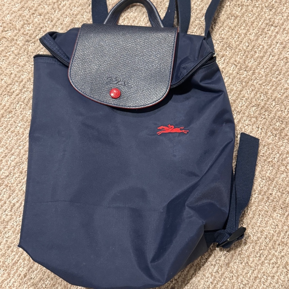 Dark blue longchamp back pack